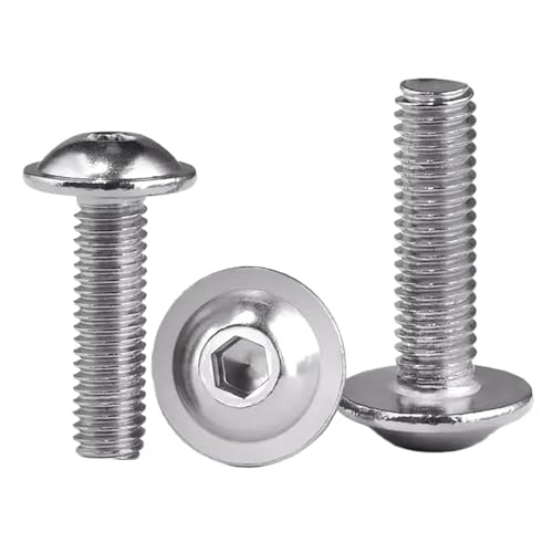 CEHJZQRPL Schlossschrauben 304 Edelstahl M2 M2.5 M3 M4 M5 M6 M8 M10 Sechskant Innensechskant Rundkopf mit Unterlegscheibe Kragenschraube Schraube ISO7380.2(40mm,M2 (50pcs)) von CEHJZQRPL