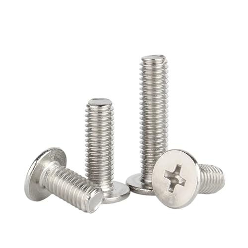 CEHJZQRPL Schlossschrauben 5/10/20 Stück 304 Edelstahl Kreuzschlitzschrauben mit niedrigem Flachkopf M1.4 M1.6 M2 M2.5 M3 M4 M5 M6 M8(30mm,M1.6 x20pcs) von CEHJZQRPL