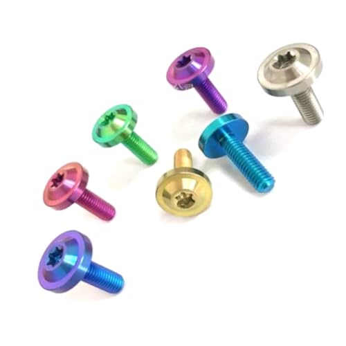CEHJZQRPL Sechskant-Flanschkopfschraube, M4 M5 M6 M8 Titan Torx-Innensechskant-Flansch-Halbrundkopfschrauben mit Kragenschraube, 10 Stück(M5x20xtitanium Colour) von CEHJZQRPL