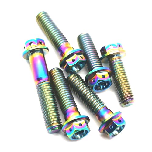 CEHJZQRPL Sechskant-Flanschkopfschraube, Titan-Außensechskant-Hohlflanschkopfschraubenbefestigung Titanschrauben M6/M8* Ti-Schraube(Multicolor,M8x30mm) von CEHJZQRPL