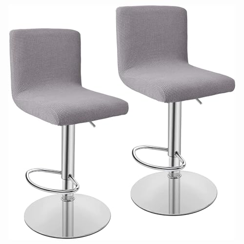 CEHJZQRPL Stuhlhussen Schonbezüge Stretch mit Armlehne 2er Set Schonbezüge for Barhocker Barstuhlhussen, Elastischer Sitz Home Soft Chair Schonbezug Stuhlschutz for die Küche(Light Gray) von CEHJZQRPL