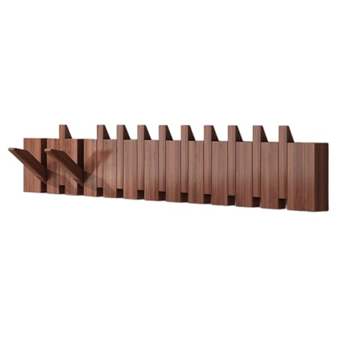 CEHJZQRPL Wandgarderobe aus Holz, Garderobe aus Holz, Klaviertastengarderobe, Wandhaken aus Walnussholz(12 Hooks) von CEHJZQRPL