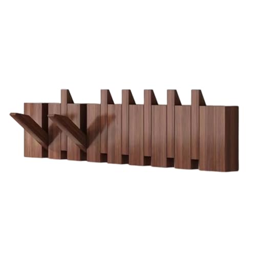 CEHJZQRPL Wandgarderobe aus Holz, Garderobe aus Holz, Klaviertastengarderobe, Wandhaken aus Walnussholz(8 Hooks) von CEHJZQRPL