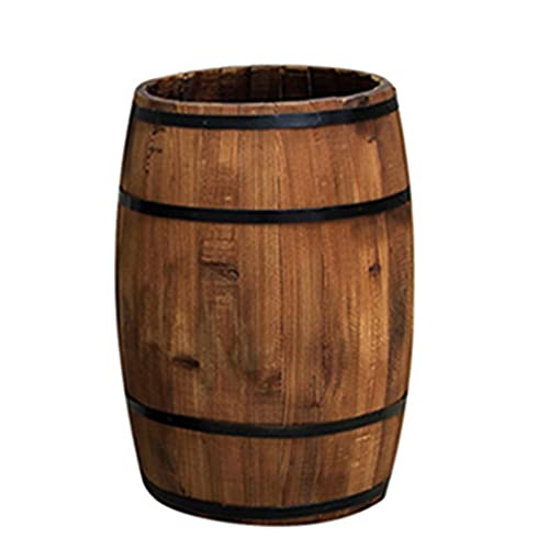 CEHJZQRPL Weinfass Holzeimer Fass Pflanzgefäße Blumentöpfe Boxen Container Indoor Bar Cafe Home Dekoration(19.5X31CM) von CEHJZQRPL