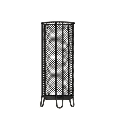 CEHJZQRPL Zylindrische Schirmständer aus Metall for den gewerblichen Gebrauch mit Fußpolster an der Unterseite und Metallrahmen, robust, große Kapazität(Black,20 * 50cm/7.9 * 19.7in) von CEHJZQRPL