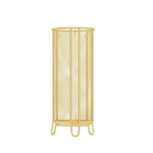 CEHJZQRPL Zylindrische Schirmständer aus Metall for den gewerblichen Gebrauch mit Fußpolster an der Unterseite und Metallrahmen, robust, große Kapazität(Gold,20 * 50cm/7.9 * 19.7in) von CEHJZQRPL