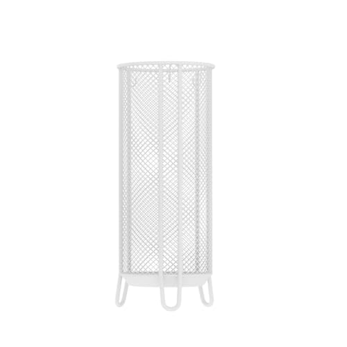 CEHJZQRPL Zylindrische Schirmständer aus Metall for den gewerblichen Gebrauch mit Fußpolster an der Unterseite und Metallrahmen, robust, große Kapazität(White,20 * 50cm/7.9 * 19.7in) von CEHJZQRPL
