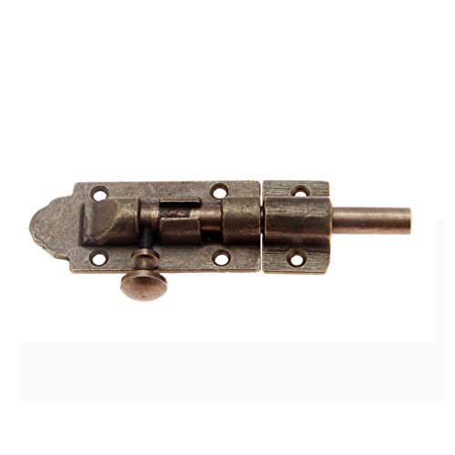 Chinesisches Bronze-Antikschloss 1 Stück 120 mm Vintage Barrel Latch Schranktürschloss Schieberiegel Hefter Torriegel Hardware Antike Bronze Messing Schranktürriegel(D) von CEHJZQRPL