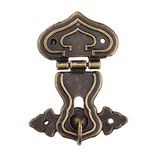 Chinesisches Bronze-Antikschloss 1pc Schloss Hasp Haken Metall 5 Schrauben Antik Bronze 63x47mm Dekorative Holzkiste Fall Brust Vorhängeschloss Vintage Eisen Hardware von CEHJZQRPL