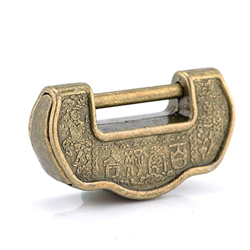 Chinesisches Bronze-Antikschloss 34 * 20 mm chinesisches Vintage-Antik-Stil-Schloss-Vorhängeschloss Schmuck Brust Box Vorhängeschloss Koffer Schublade von CEHJZQRPL