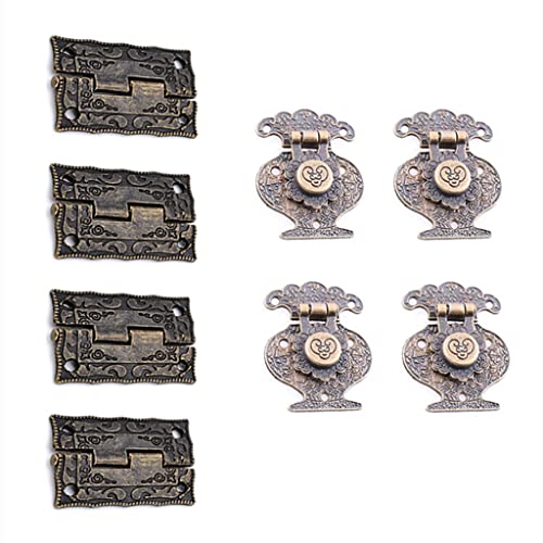 Chinesisches Bronze-Antikschloss 4 Stück antike Schublade Holz Box Schrank Mini Scharniere + Bronze Haspen Riegel for Schmuck Schlösser Armaturen Chinesisches Bronze-Antikschloss 4 Stück antike Schublade Holz Box Schrank Mini Scharniere + Bronze Haspen Riegel for Schmuck Schlösser Armaturen von CEHJZQRPL