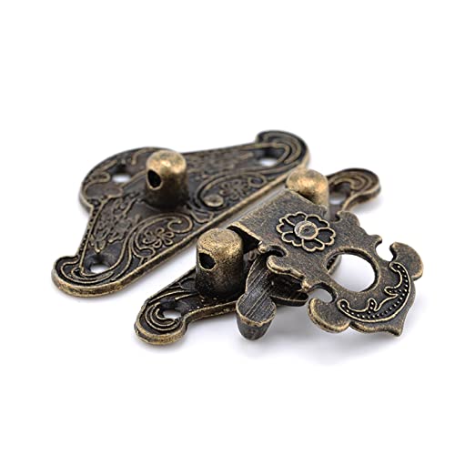 Chinesisches Bronze-Antikschloss 4 stücke Antike Bronze Haspe Riegel Schmuck Holzkiste Schloss Mini Schrank Schnalle Fall Schlösser Dekorative Griff 3 Größe(49 * 38cm) von CEHJZQRPL