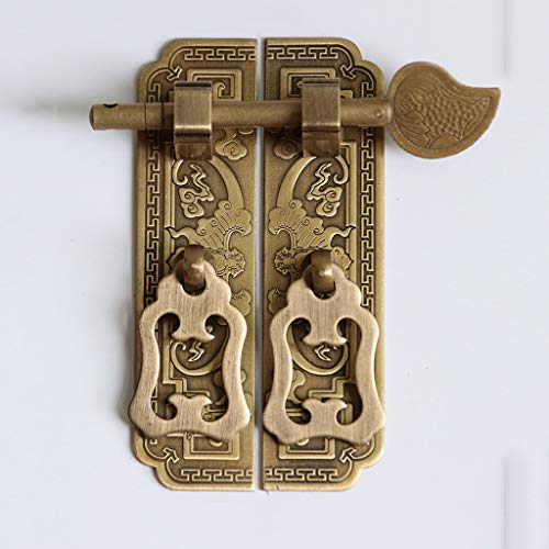 Chinesisches Bronze-Antikschloss Antike Bronze Schrankgriffe im chinesischen Stil Vintage Schlossverschluss Möbeltürgriff Schubladentürknöpfe Zieht Möbelbeschläge von CEHJZQRPL