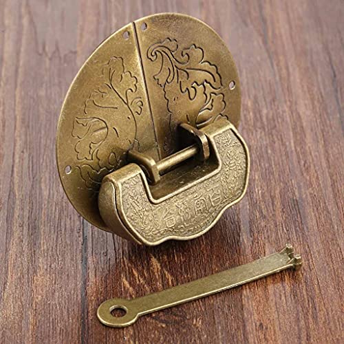 Chinesisches Bronze-Antikschloss Antikes Möbelbeschlag-Set, Knebelverschluss, Haspe, Schnalle, dekorativer chinesischer alter Vorhängeschlossverschluss for Schmuck, Holzbox von CEHJZQRPL