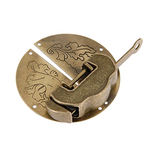 Chinesisches Bronze-Antikschloss Antikes Möbelbeschlag-Set, Knebelverschluss, Haspe, Schnalle, dekorativer chinesischer alter Vorhängeschlossverschluss for Schmuck, Holzbox von CEHJZQRPL