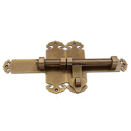 Chinesisches Bronze-Antikschloss Sicherheit Massiv Messing Schiebetür Doppelriegel Holz Gartentor Türriegel 32CM Länge Antike Schiebetorschlösser(White Simple Starry Sky9) von CEHJZQRPL