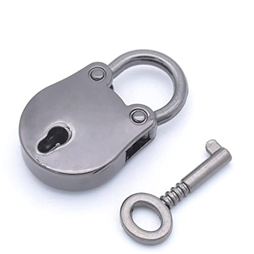 Chinesisches Bronze-Antikschloss Vintage Antik Mini Bär Archaize Vorhängeschlösser Schlüsselschloss mit Schlüsseln(Argento) von CEHJZQRPL
