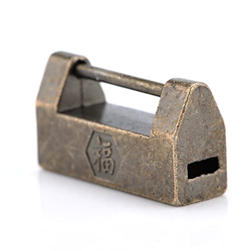 Chinesisches Bronze-Antikschloss Vintage Antik Zinklegierung Chinesisches Altes Schloss Retro Vorhängeschloss Schmuck Holzkiste Koffer Chinesisches Bronze-Antikschloss Vintage Antik Zinklegierung Chinesisches Altes Schloss Retro Vorhängeschloss Schmuck Holzkiste Koffer von CEHJZQRPL