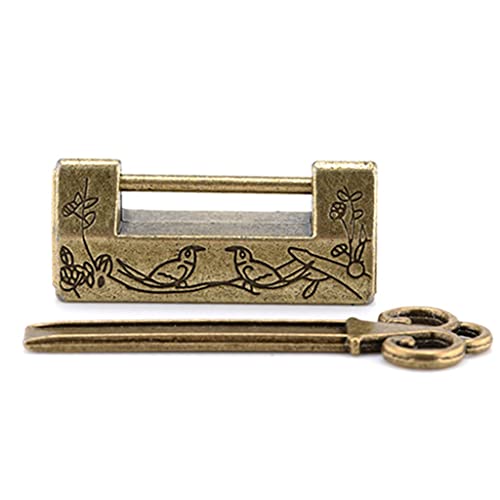 Chinesisches Bronze-Antikschloss Vintage Antikes Schloss Zinklegierung Chinesisches altes Retro-Vorhängeschloss Schmuck Holzbox for Koffer von CEHJZQRPL