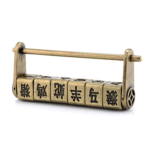 Chinesisches Bronze-Antikschloss Zinklegierung Chinesische Vintage Antik Bronze Keyed Vorhängeschloss Retro Kombination Passwort Schloss Schmuckschatulle Chinesisches Bronze-Antikschloss Zinklegierung Chinesische Vintage Antik Bronze Keyed Vorhängeschloss Retro Kombination Passwort Schloss Schmuckschatulle von CEHJZQRPL