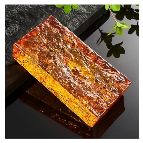 Verarbeitete Glasfliesen, Glasbausteine, Kristalldesign, mehrfarbig, mehrere Größen for die Renovierung von Büros und Häusern(Orange,100x100x50mm) von CEHJZQRPL