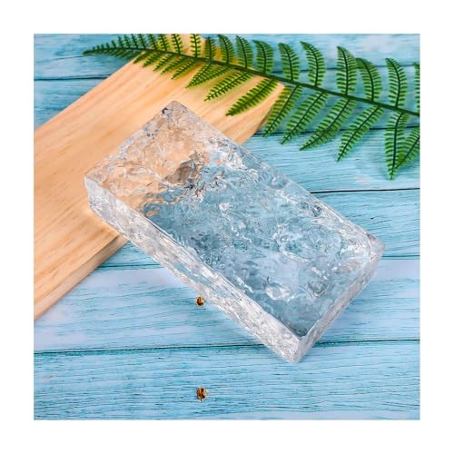 Verarbeitete Glasfliesen, Kristallglasblock Mehrere Größen for Raumteiler Wärmedämmung Schallschutz Dekorativ(7.8x3.9x1.9in) von CEHJZQRPL