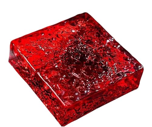 Verarbeitete Glasfliesen, Kristallglasblöcke zur Wanddekoration 5,9 x 5,9 x 1,9 Zoll, mehrfarbig(Red) von CEHJZQRPL