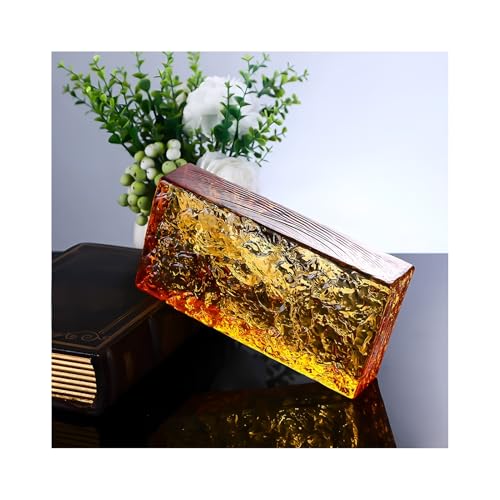 Verarbeitete Glasfliesen, Mehrfarbig 7,8x3,9x1,9 Zoll Sichtschutz Lichtdurchlässigkeit Wärmedämmung Schalldämmung(Orange) von CEHJZQRPL