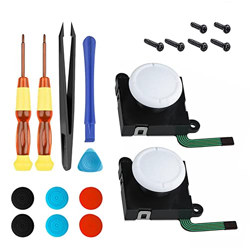 CEIEVER Analog Joystick Reparatur Set,3D Analog Joystick Reparatur Set für Nintendo Switch Joy-Con Controller, Analoger Thumbstick Reparatur Werkzeuge Kit, 19 Stücke von CEIEVER