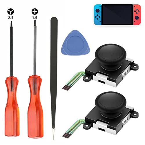 CEIEVER Analog Joystick Reparatur Set,3D Analog Joystick Reparatur Set für Nintendo Switch Joy-Con Controller, Analoger Thumbstick Reparatur Werkzeuge Kit,6 Stücke von CEIEVER