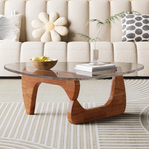 CEIEVER Couchtisch Beistelltisch, Wohnzimmertische Tischplatte aus Glas Sofatisch Glastisch Wohnzimmer Moderner Stil Coffee Table für Wohnzimmer Garten Balkon Schlafzimmer (Transparent, 114X82X41CM) von CEIEVER