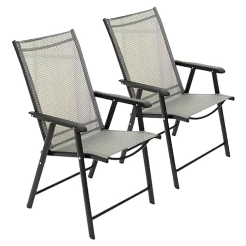 CEIEVER Gartenstuhl Hochlehner, Gartenstühle Klappbar 2er Set| Campingstuhl aus Premium Aluminium | Gartensessel bis 150 kg | klappsessel mit Armlehnen | Gartenstühle für Gartenterrassen von CEIEVER