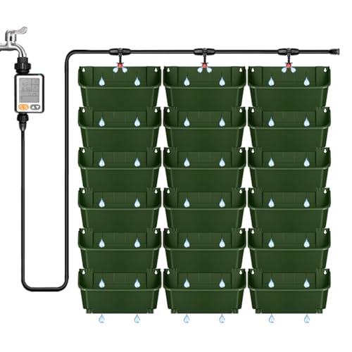 CEIEVER Hängende vertikale Wand Pflanze mit automatischem Bewässerungssystem, Platzsparende Pflanzenwand Vertikaler Garten Pflanzenwand Blumentopf Set für Hof Garten Balkon Home Decoration von CEIEVER