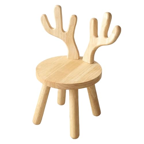 CEIEVER Kinderstuhl Holz, Kinderzimmer Kinder Stuhl 45X26X26CM Hocker mit Rückenlehne Kinderfreundliches Design Kindermöbel zum Essen,Lesen,Spielen (REH) von CEIEVER