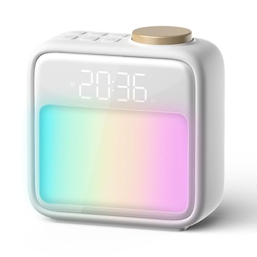 CEIEVER Lichtwecker für Tiefschläfer, Lichtwecker Sonnenaufgang mit 6 Naturgeräuschen und 10 Farben Nachtlicht Tageslichtwecker Sonnenaufgang Wecker für Erwachsene & Kinder von CEIEVER