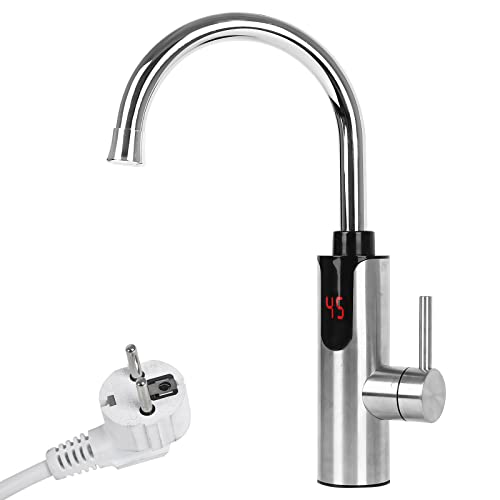 Elektrischer Wasserhahn mit Durchlauferhitzer,CEIEVER KüChenarmatur Armatur mit Sofortiger Warmwasserbereiter 230V Elektrischer Wasserhahn Edelstahl 360° Drehbar für Küche von CEIEVER