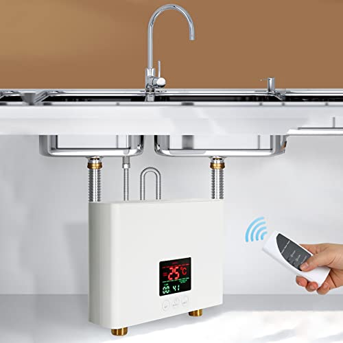 Tankless Durchlauferhitzer Elektrisch,CEIEVER Tankless Shower Warmwasserbereiter mit LED-Anzeige 220V 3000W Sofortiger elektrischer Durchlauferhitzer für die Dusche im Badezimmer (Weiß) von CEIEVER