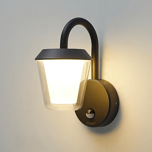 CELAVY Aussenlampe Außenlampe mit Bewegungsmelder - LED Außenleuchte Aussenleuchte Wand Anthrazit, IP65 Wandleuchte Wandlampe aussen Haus, Außenbeleuchtung Außenwandleuchte Ausenbeleutung Hauswand von CELAVY