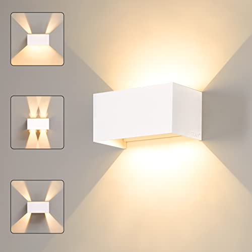 CELAVY LED Wandleuchte Wandlampe innen aussen, Außenlampe Außenleuchte IP65 Modern Aussenleuchte UP Down Außenwandleuchte Aussenbeleuchtung Einstellbar Lichtstrahl Schlafzimmer Treppenhaus, Weiß von CELAVY