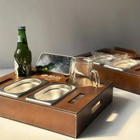 Couchbar Beer Organizer Personalized Box - Wooden Tray With Snack Compartments Groomsmen Gift, Lover von CELEBRIK