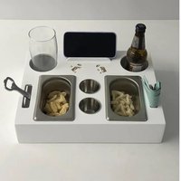 Personalized Couchbar Beer Organizer - Wooden Snack Tray With Metal Bowls Gift For Him, Husband, Dad Sofa Couch Table Engraving von CELEBRIK