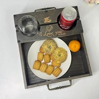 Personalized Wooden Breakfast Tray With Handles | Engraved Serving Custom Gift For Valentine's Day, Him, Her Handmade Home Decor von CELEBRIK