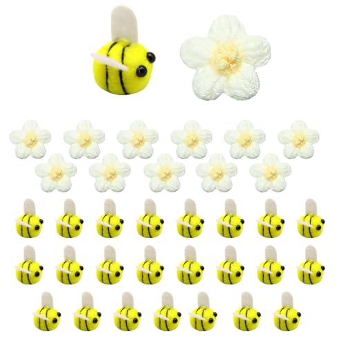 CELFER 36 stück Biene Filzen Wolle Mini Biene Dekoration, Bienen Deko, Filzbienen Kleine Bienen, Deko Filz Mini Biene, für DIY Handwerk Shop Kleidung Dekorationen von CELFER