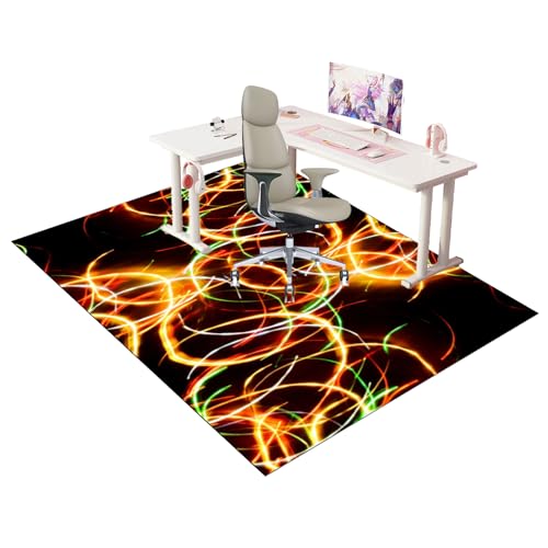 Unterlage Schreibtischstuhl Gaming Stuhl Unterlage Bodenschutzmatte Bürostuhl Teppich Unterlage-Kratzfest für Parkett und Hartböden Bürostuhl Unterlage für Stühle Hohe Dichte Anti-Silp 120 x 140 cm von CELFER