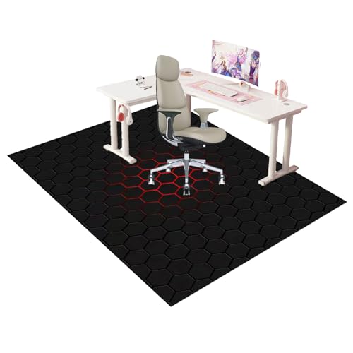 Unterlage Schreibtischstuhl Gaming Stuhl Unterlage Bodenschutzmatte Bürostuhl Teppich Unterlage-Kratzfest für Parkett und Hartböden Bürostuhl Unterlage für Stühle Hohe Dichte Anti-Silp 140 x 180 cm von CELFER