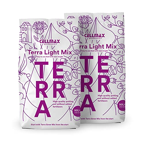CELLMAX Terra Light Mix | Universelle Blumenerde aus den besten Torf- und Perlitarten, Aber mit minimaler Düngung | 2X 50L von CELLMAX