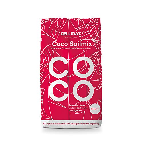 Cellmax Coco Soil Mix | Professionelle kokoserde für die Kultivierung in Töpfen | Für alle Pflanzenarten | Torffrei | Optimale Kapillarwirkung | RHP-Gütezeichen | 50L von CELLMAX