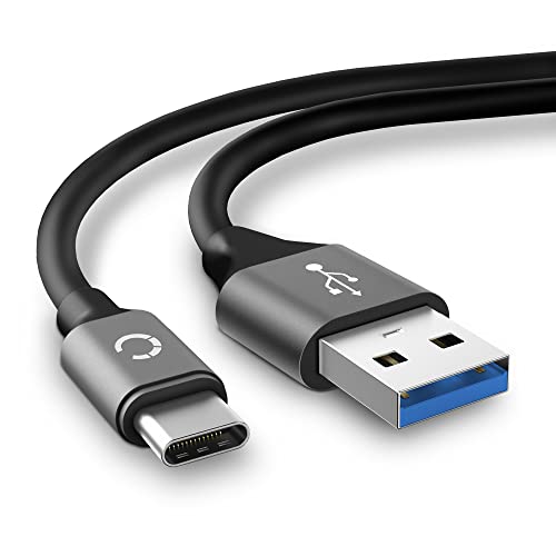 CELLONIC UC-E24 USB Kabel kompatibel mit Nikon Z5 Z5 II, Z6 Z6 II, Z7 Z7 II, Z fc, D6, D780 Kamera Ladekabel USB C Type C auf USB A 3.1 Gen 1 Datenkabel 3A 2m grau PVC von CELLONIC