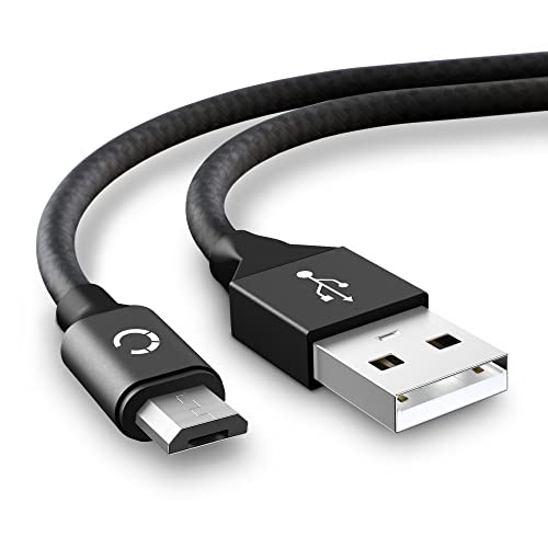 CELLONIC USB Kabel 2m kompatibel mit Swisstone BBM 320 / BBM 320C / SC 230 / SC 560 Smartphone, Handy Ladekabel Micro USB auf USB A 2.0 Datenkabel 2A schwarz Nylon von CELLONIC