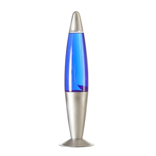 CELLUSTOP Lavalampe für Kinder – Magma-Lampe – blaue Lavalampe – dekorative Lampe zum Aufstellen – 2 Leuchtmittel R39 inklusive – robustes Glas und Aluminium – Schalter – 25 W – 34 cm – Blau von CELLUSTOP